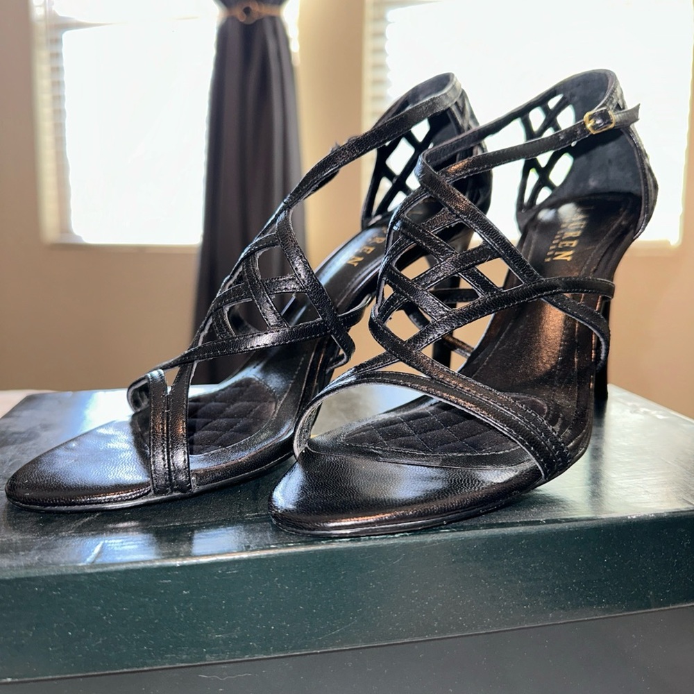 Ralph Lauren Black Strappy Women's Heels